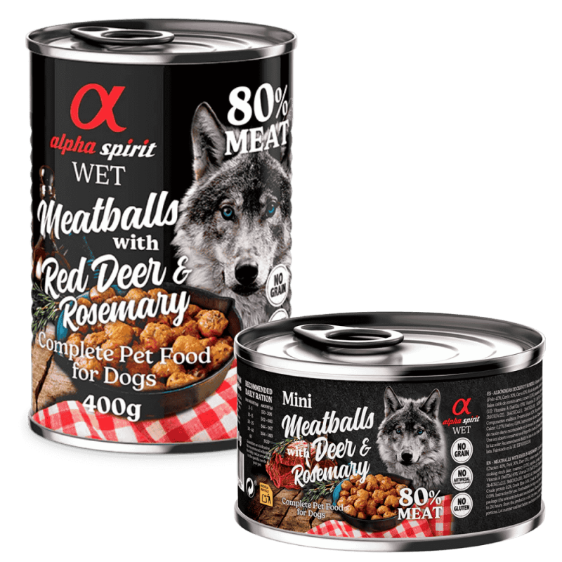 Alpha Spirit Albóndigas de Ciervo y Romero 400 gr - Comida Natural para Perros