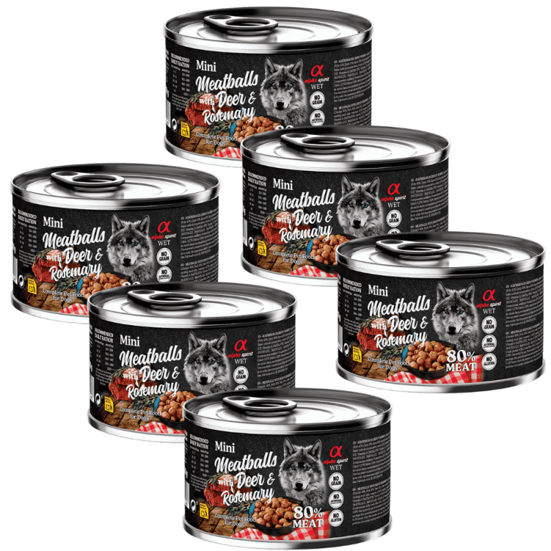 Alpha Spirit Albóndigas de Ciervo y Romero 400 gr - Comida Natural para Perros