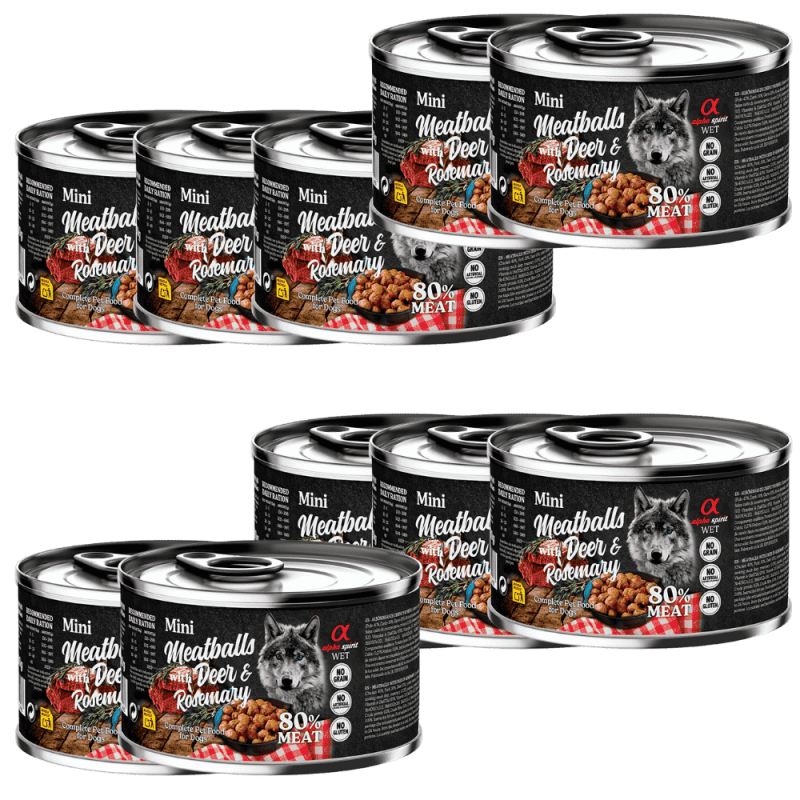Alpha Spirit Albóndigas de Ciervo y Romero 400 gr - Comida Natural para Perros