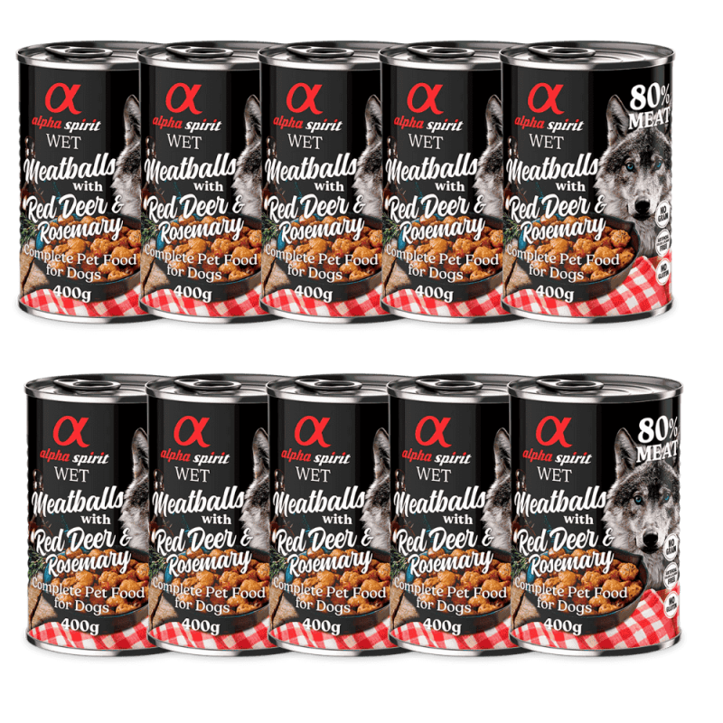 Alpha Spirit Albóndigas de Ciervo y Romero 400 gr - Comida Natural para Perros