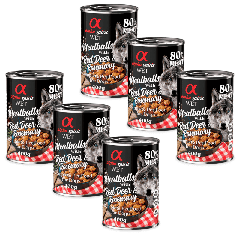 Alpha Spirit Albóndigas de Ciervo y Romero 400 gr - Comida Natural para Perros