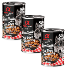 Alpha Spirit Albóndigas de Ciervo y Romero 400 gr - Comida Natural para Perros