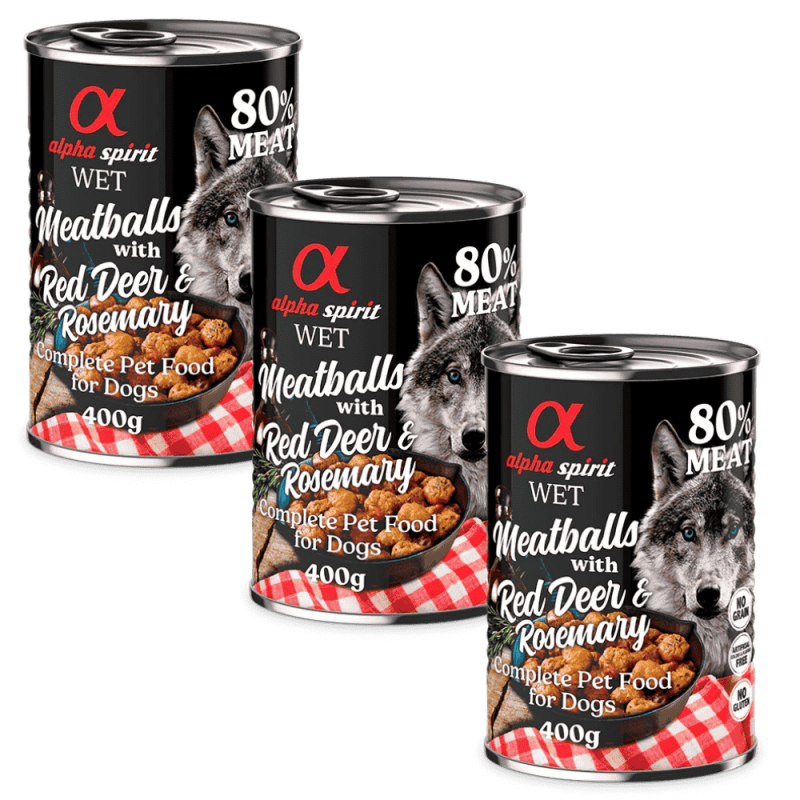 Alpha Spirit Albóndigas de Ciervo y Romero 400 gr - Comida Natural para Perros