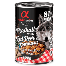 Alpha Spirit Albóndigas de Ciervo y Romero 400 gr - Comida Natural para Perros