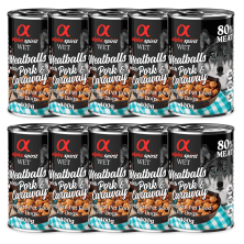 Alpha Spirit Albóndigas de Cerdo y Alcaravea 200 gr y 400 gr - Alimentación Natural para Perros