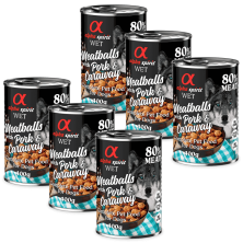 Alpha Spirit Albóndigas de Cerdo y Alcaravea 200 gr y 400 gr - Alimentación Natural para Perros