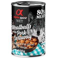 Alpha Spirit Albóndigas de Cerdo y Alcaravea 200 gr y 400 gr - Alimentación Natural para Perros