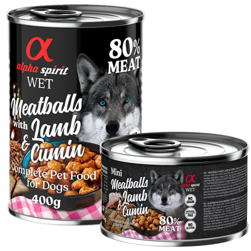 Albóndigas de Cordero y Comino 400 gr Alpha Spirit - Sabor y Nutrición Natural para Perros