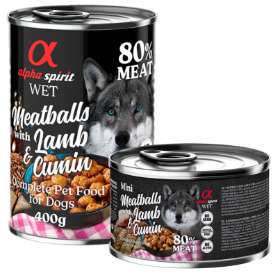 Albóndigas de Cordero y Comino 400 gr Alpha Spirit - Sabor y Nutrición Natural para Perros
