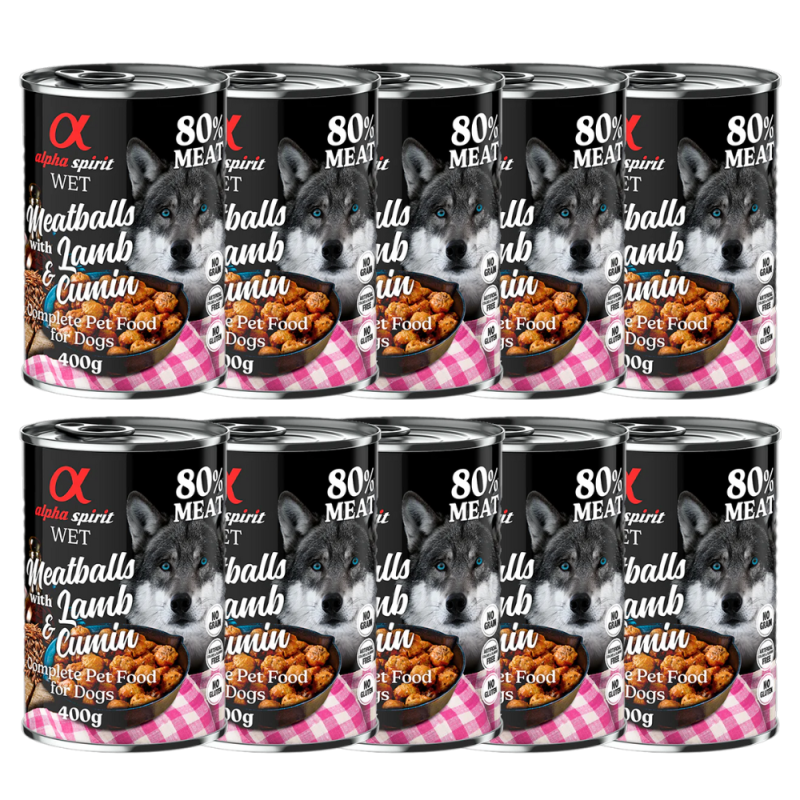 Albóndigas de Cordero y Comino 400 gr Alpha Spirit - Sabor y Nutrición Natural para Perros
