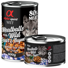 Alpha Spirit Albóndigas de Jabalí y Tomillo 200 gr y 400 gr - Deliciosa Comida Natural para Perros
