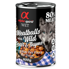 Alpha Spirit Albóndigas de Jabalí y Tomillo 200 gr y 400 gr - Deliciosa Comida Natural para Perros