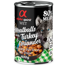 Albóndigas de Pavo y Cilantro 200 gr y 400 gr Alpha Spirit - Nutrición Natural y Sabrosa para Perros