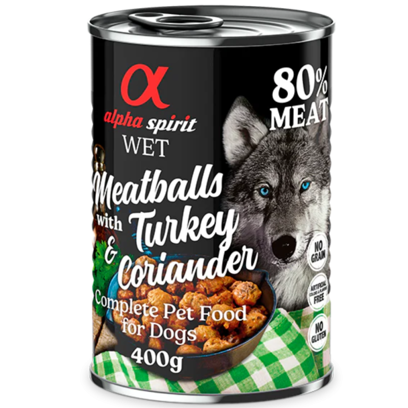 Albóndigas de Pavo y Cilantro 200 gr y 400 gr Alpha Spirit - Nutrición Natural y Sabrosa para Perros