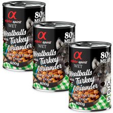 Albóndigas de Pavo y Cilantro 200 gr y 400 gr Alpha Spirit - Nutrición Natural y Sabrosa para Perros