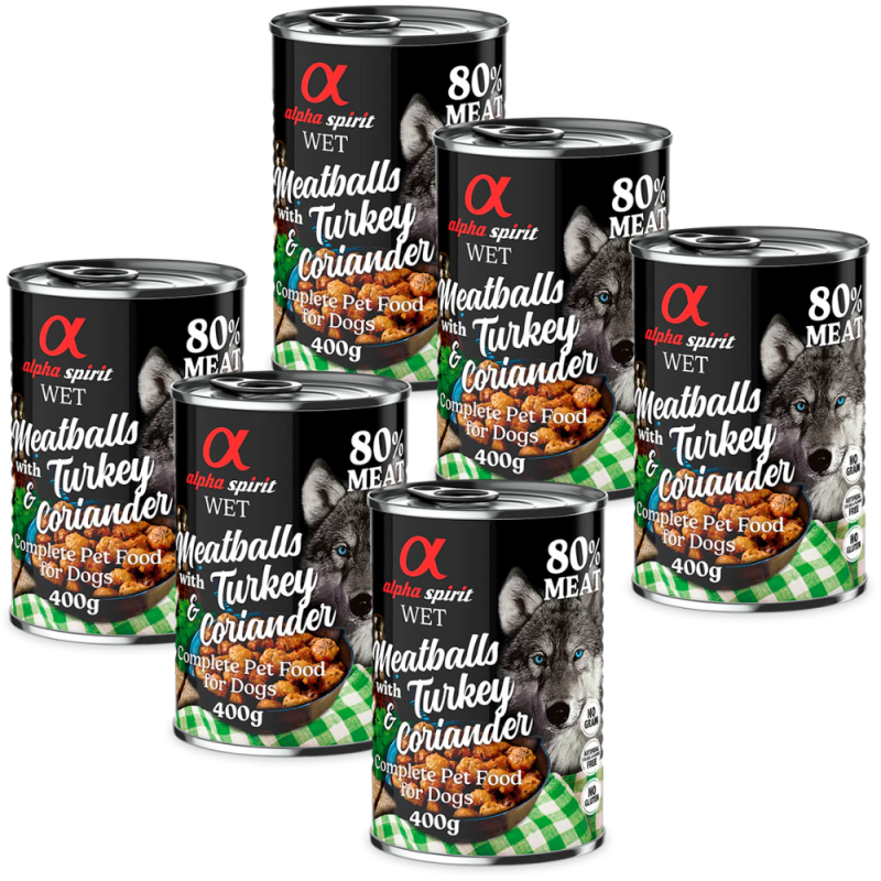 Albóndigas de Pavo y Cilantro 200 gr y 400 gr Alpha Spirit - Nutrición Natural y Sabrosa para Perros