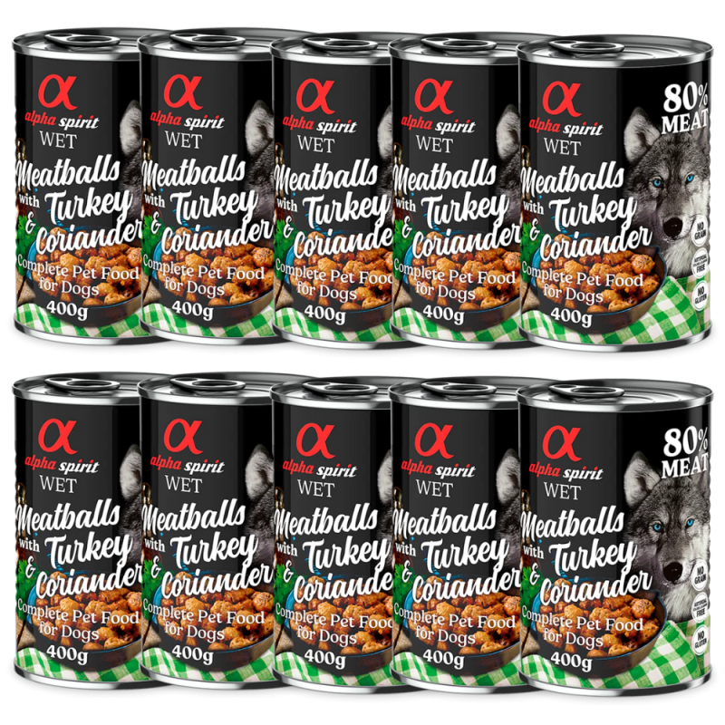 Albóndigas de Pavo y Cilantro 200 gr y 400 gr Alpha Spirit - Nutrición Natural y Sabrosa para Perros