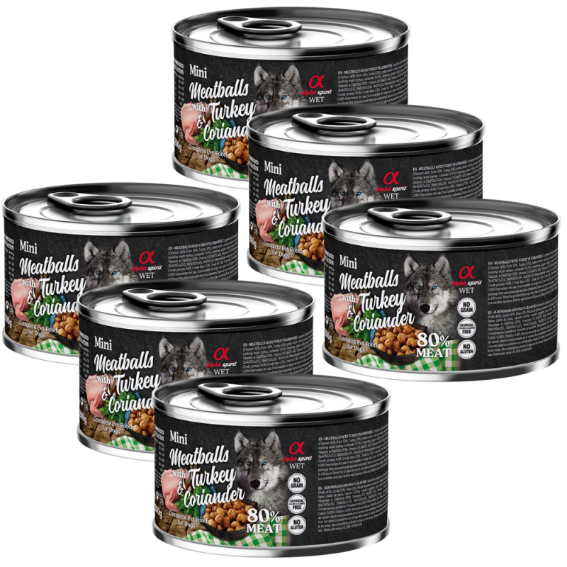 Albóndigas de Pavo y Cilantro 200 gr y 400 gr Alpha Spirit - Nutrición Natural y Sabrosa para Perros