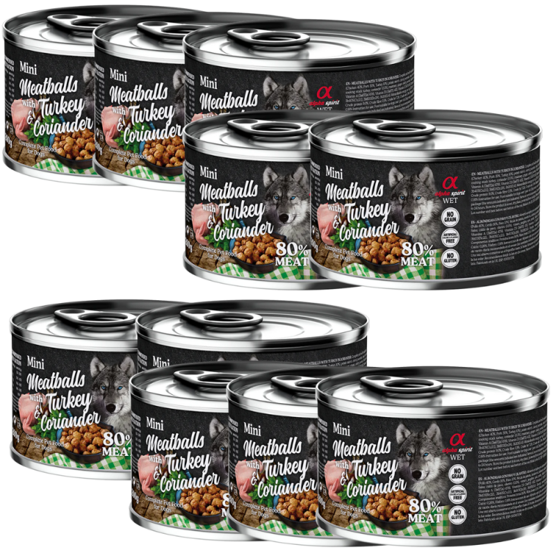 Albóndigas de Pavo y Cilantro 200 gr y 400 gr Alpha Spirit - Nutrición Natural y Sabrosa para Perros