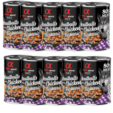 Alpha Spirit Albóndigas de Pollo y Cúrcuma 200 gr y 400 gr - Nutrición Natural y Saludable para Perros