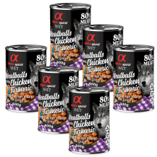 Alpha Spirit Albóndigas de Pollo y Cúrcuma 200 gr y 400 gr - Nutrición Natural y Saludable para Perros
