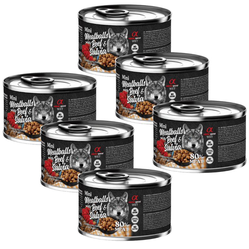 Albóndigas de Ternera y Salvia 200 gr y 400 gr Alpha Spirit - Nutrición Natural y Sabrosa para Perros