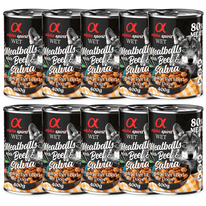 Albóndigas de Ternera y Salvia 200 gr y 400 gr Alpha Spirit - Nutrición Natural y Sabrosa para Perros