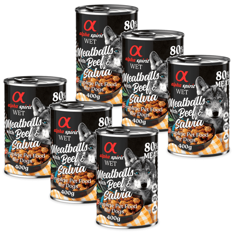 Albóndigas de Ternera y Salvia 200 gr y 400 gr Alpha Spirit - Nutrición Natural y Sabrosa para Perros