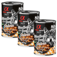 Albóndigas de Ternera y Salvia 200 gr y 400 gr Alpha Spirit - Nutrición Natural y Sabrosa para Perros