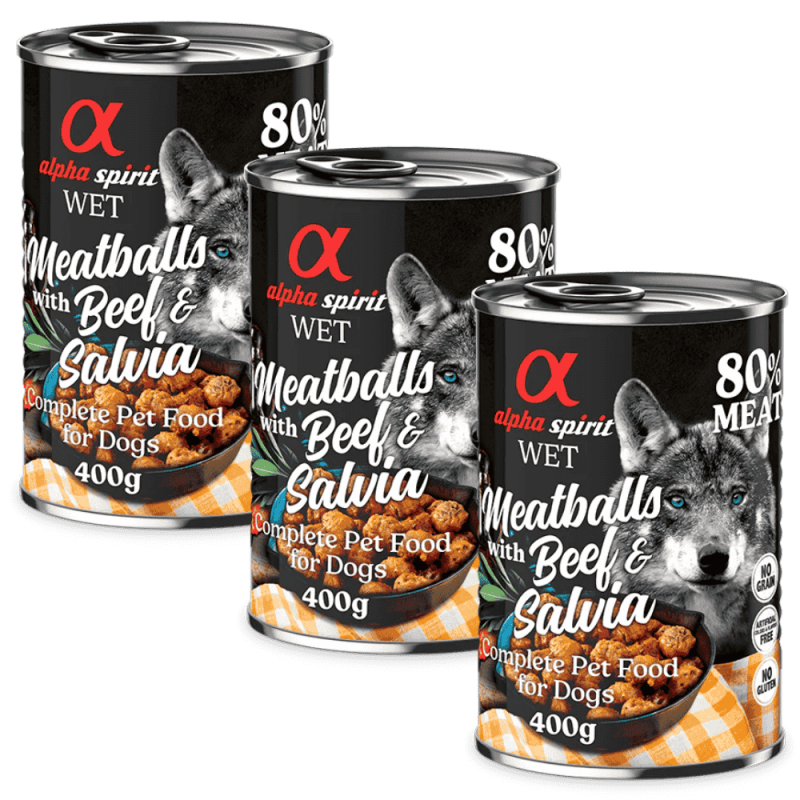 Albóndigas de Ternera y Salvia 200 gr y 400 gr Alpha Spirit - Nutrición Natural y Sabrosa para Perros
