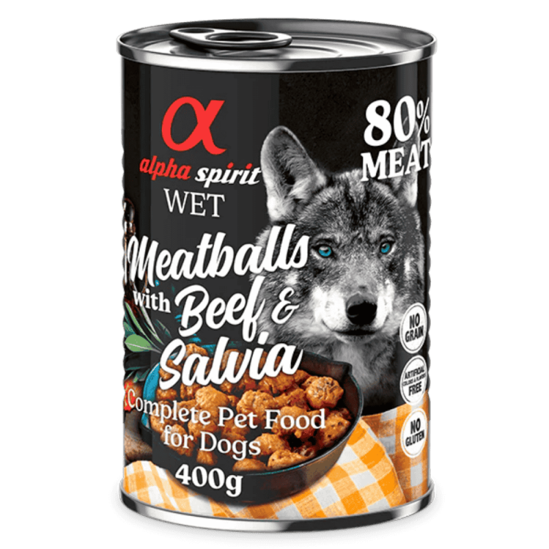 Albóndigas de Ternera y Salvia 200 gr y 400 gr Alpha Spirit - Nutrición Natural y Sabrosa para Perros