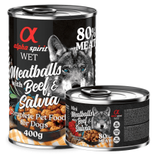 Albóndigas de Ternera y Salvia 200 gr y 400 gr Alpha Spirit - Nutrición Natural y Sabrosa para Perros