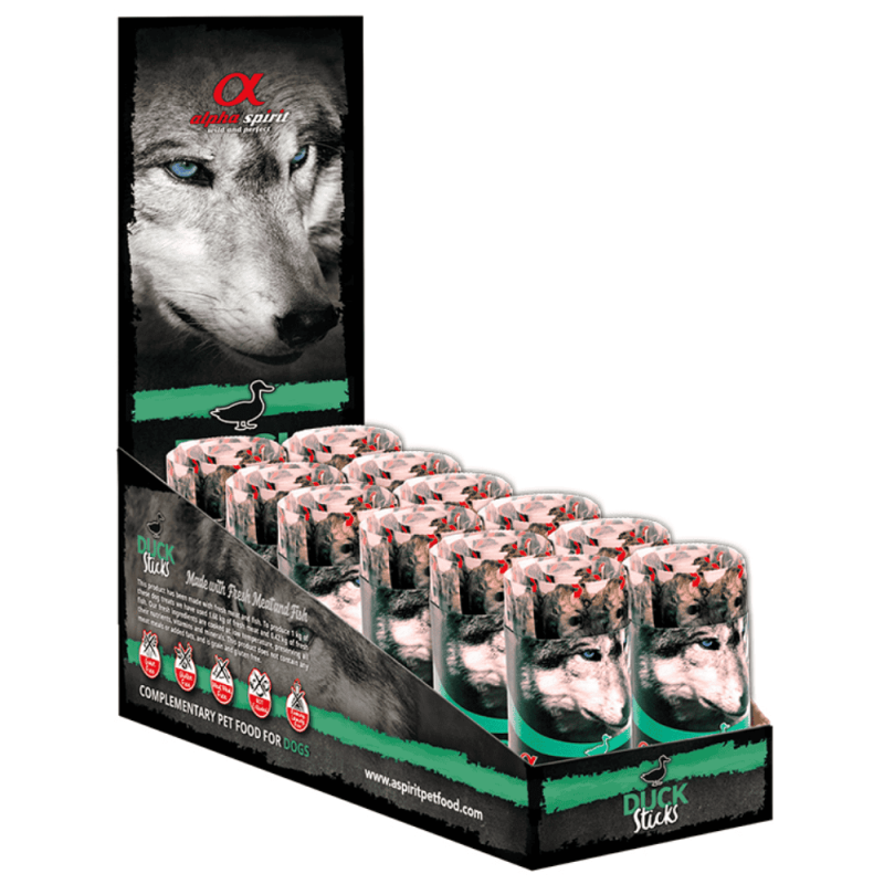 Alpha Spirit Ristras de Pato 192 Uds - Snack Natural para Perros