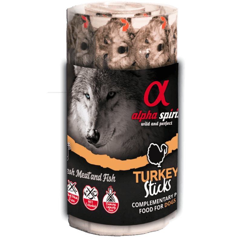 Alpha Spirit Ristras de Pavo 192 Uds - Snack Natural para Perros