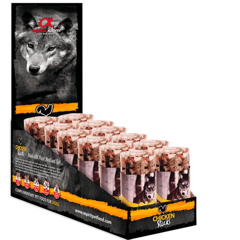 Alpha Spirit Ristras de Pollo 192 Uds - Snack Natural para Perros