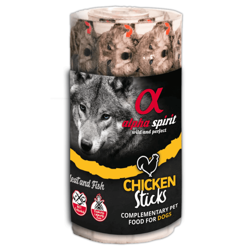Alpha Spirit Ristras de Pollo 192 Uds - Snack Natural para Perros