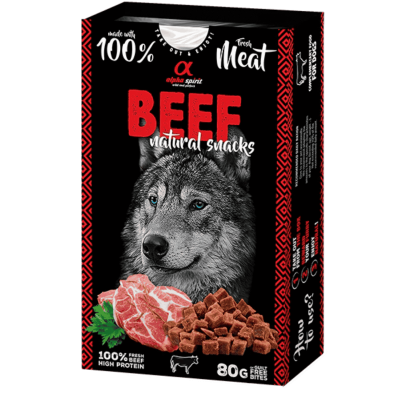 Alpha Spirit Snack Natural Perro Ternera 6x80gr – Sabores Naturales y Nutritivos para tu Perro