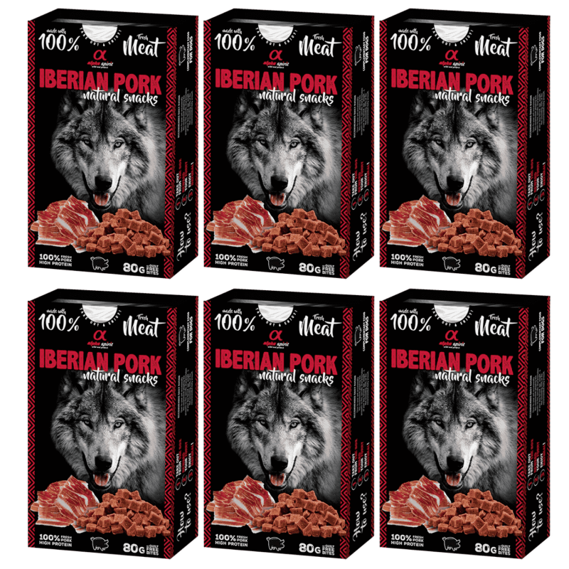 Alpha Spirit Snack Natural Perro Jamón 6x80gr – Sabores Naturales y Nutritivos para tu Perro