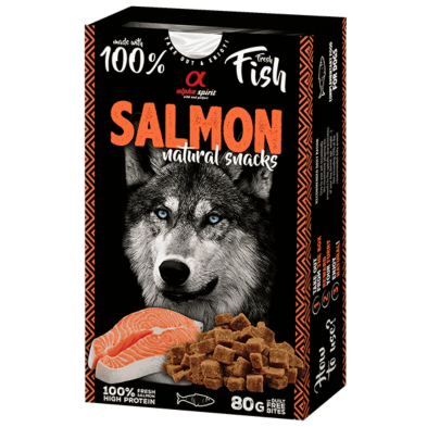 Alpha Spirit Snack Natural Perro Salmon 6x80gr – Sabores Naturales y Nutritivos para tu Perro