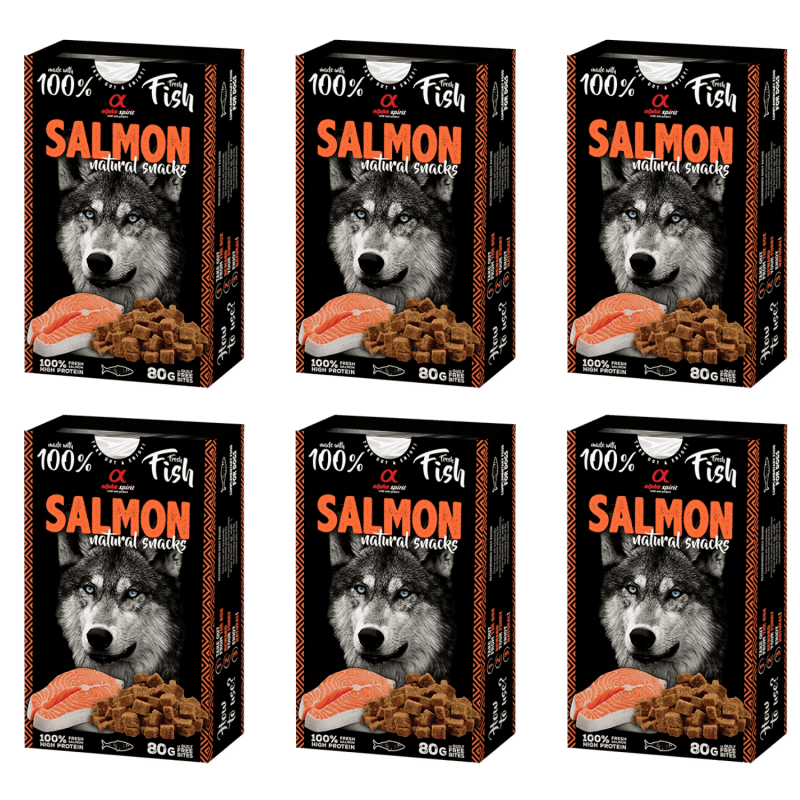 Alpha Spirit Snack Natural Perro Salmon 6x80gr – Sabores Naturales y Nutritivos para tu Perro