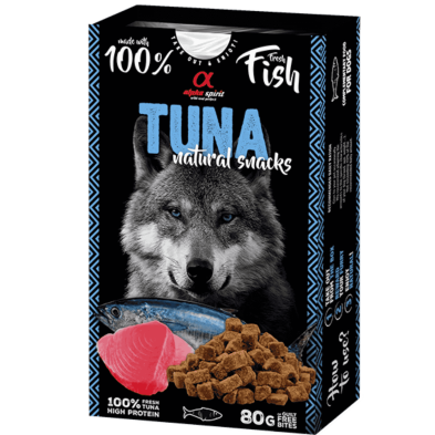 Alpha Spirit Snack Natural Perro Atún 6x80gr – Sabores Naturales y Nutritivos para tu Perro