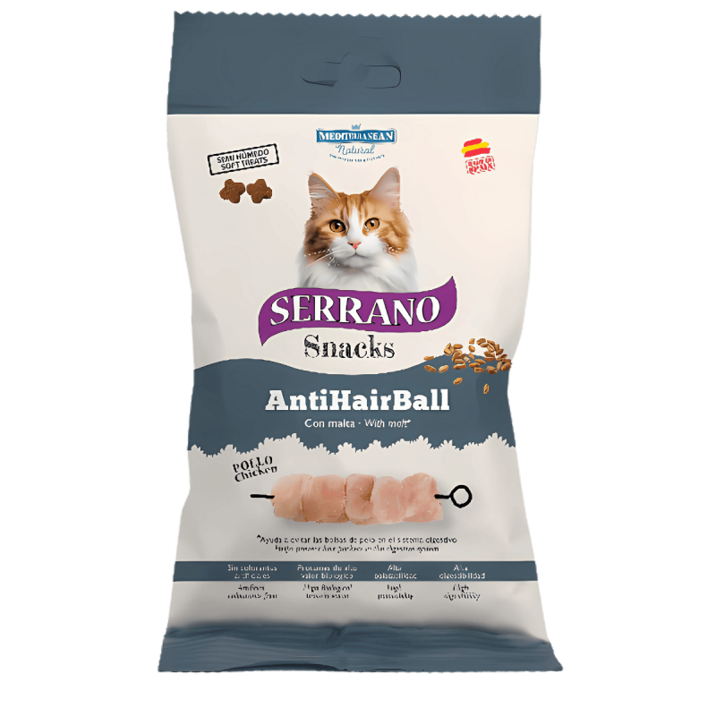 MNS Serrano Snacks Pollo 50g - Cuida la Digestión de tu Gato