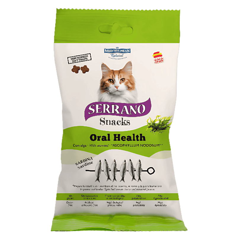 MNS Serrano Snacks Gato Sardina Oral Care 50g - Cuidado Dental Felino