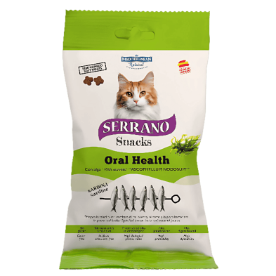 MNS Serrano Snacks Gato Sardina Oral Care 50g - Cuidado Dental Felino