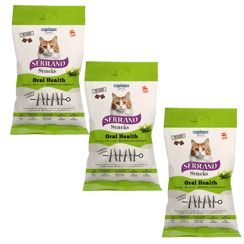 MNS Serrano Snacks Gato Sardina Oral Care 50g - Cuidado Dental Felino