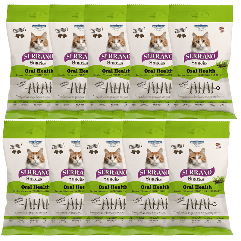 MNS Serrano Snacks Gato Sardina Oral Care 50g - Cuidado Dental Felino