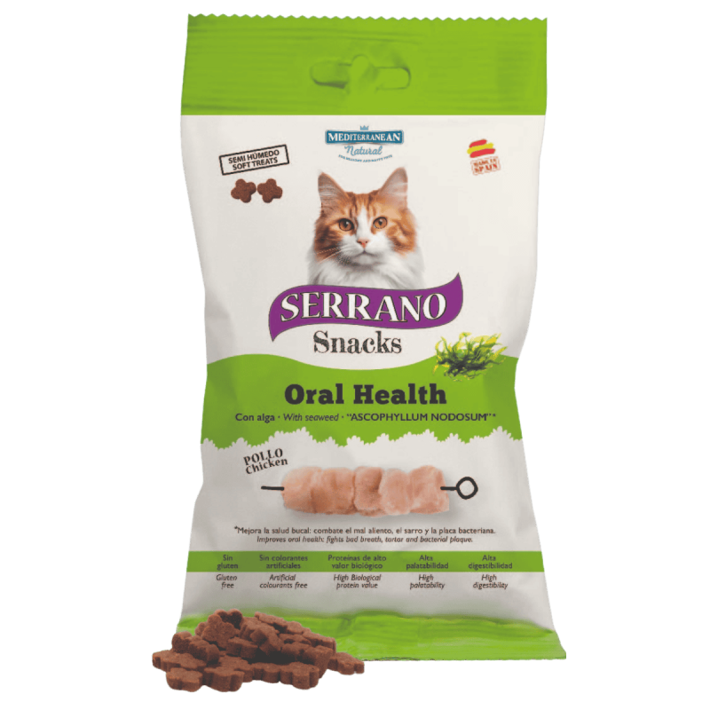 MNS Serrano Snacks Gato Pollo Oral Care 50g - Cuidado Dental Felino