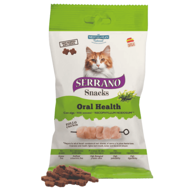 MNS Serrano Snacks Gato Pollo Oral Care 50g - Cuidado Dental Felino