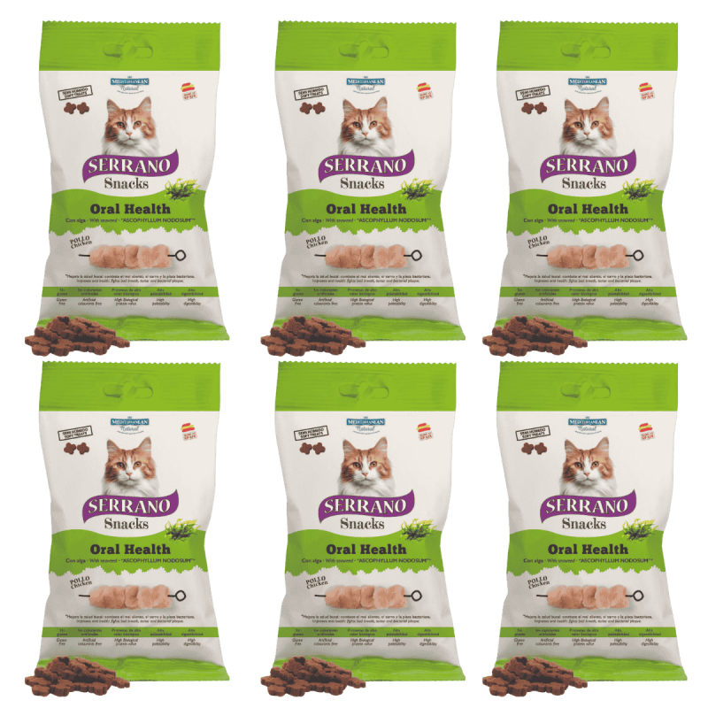 MNS Serrano Snacks Gato Pollo Oral Care 50g - Cuidado Dental Felino