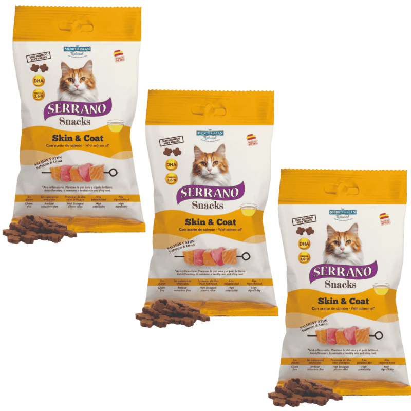 MNS Gato Serrano Snacks Omega 3 Salmón - Salud y Sabor para tu Felino